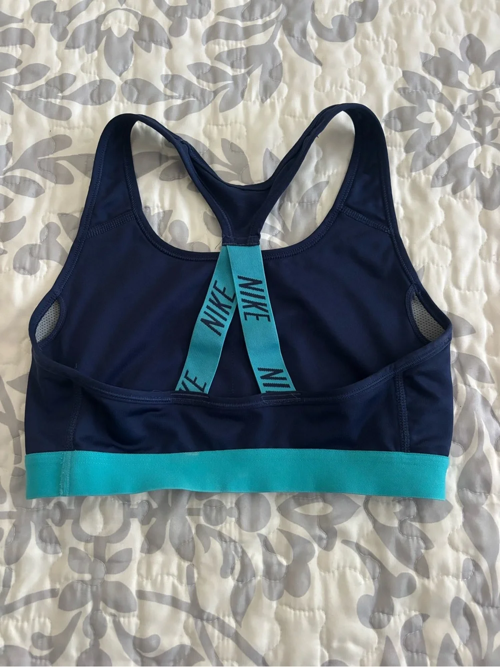 Nike Navy Sports Bra with Teal Accents
